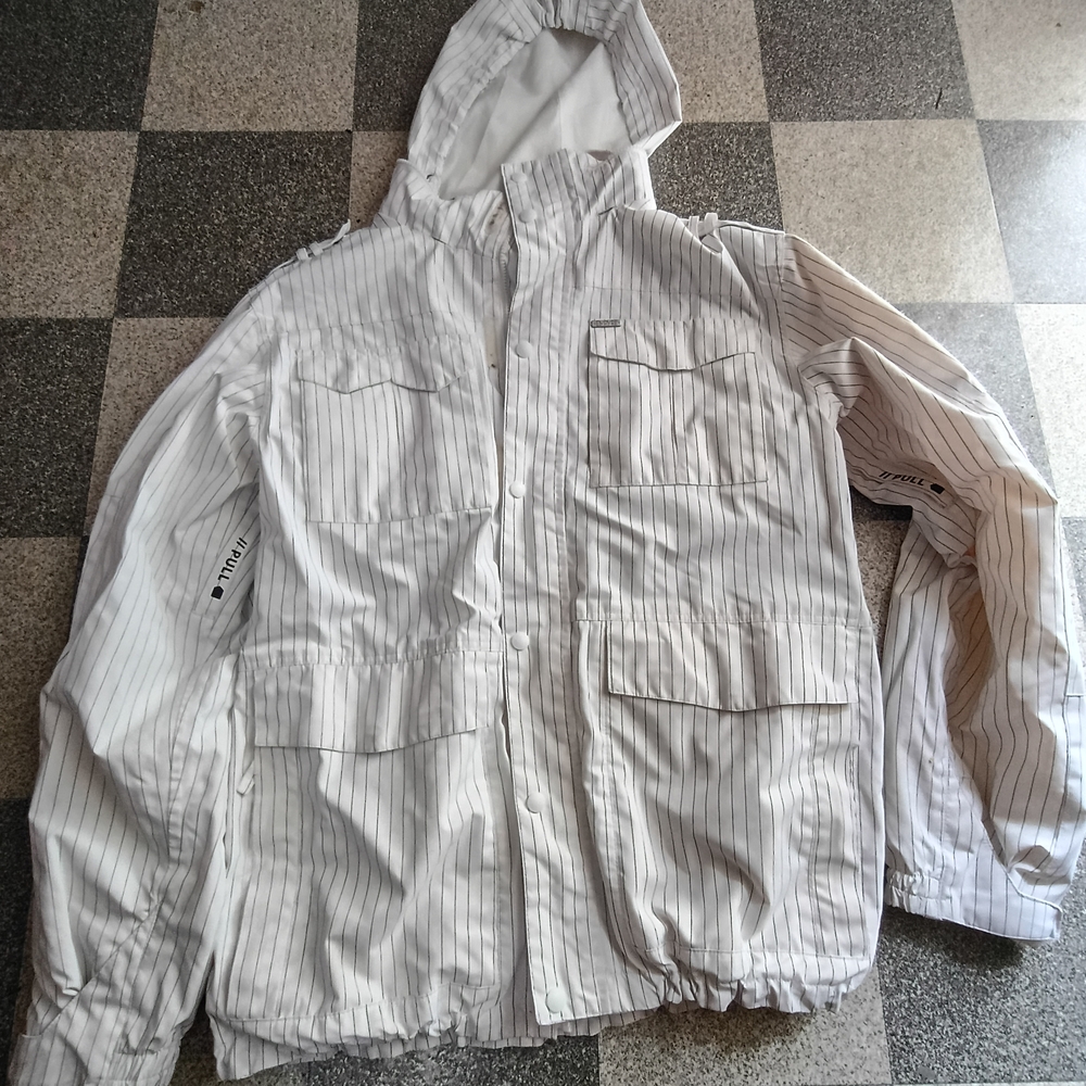 Empyre Striped White Windbreaker Jacket